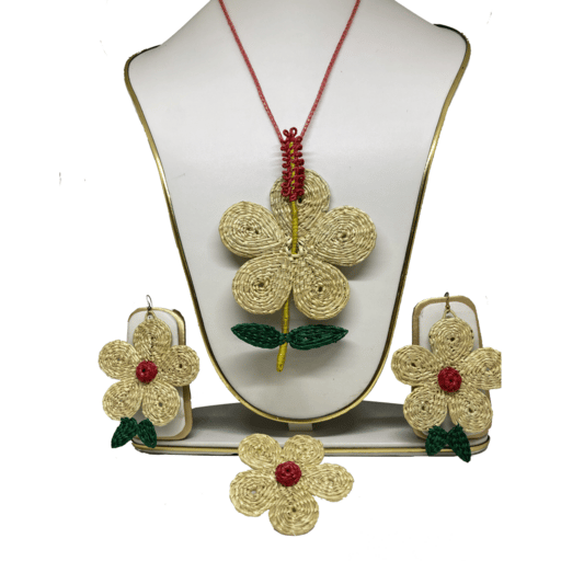 Handmade Adjustable Flower Design Beads Choker Necklace .