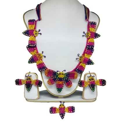 Eco-Friendly Neckset necklace set(NECKLACE CHAIN IS MADE OF THREAD