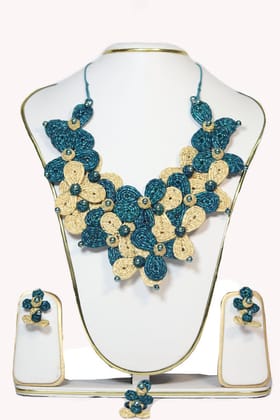 Art Flower Jewellery Combo Set For Women & Girls