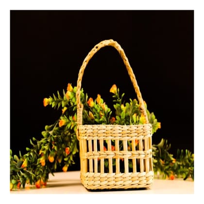 Handmade Sikki Grass Square Basket