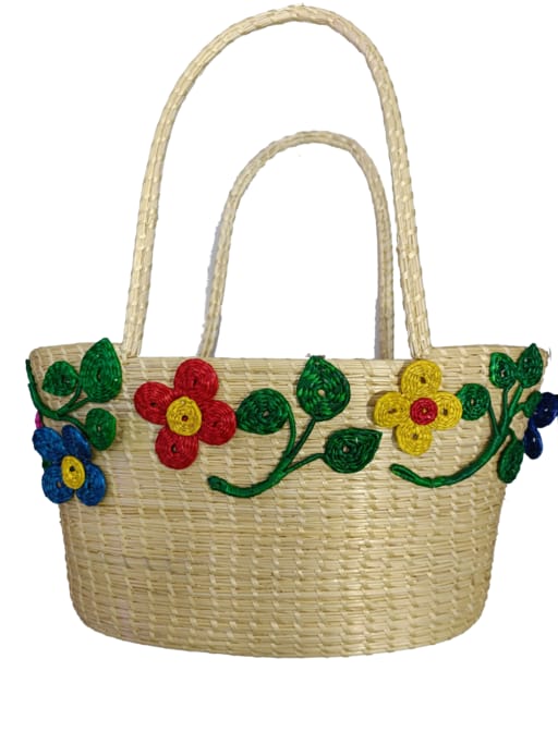 Handmade Sikki yellow color Square Basket