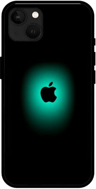 Plain Black Apple Unbreakable Glass Back Case Mobile Cover with 4