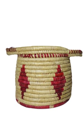 Colorful Handwoven Trinket Basket Round