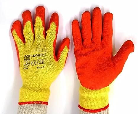 High Quality Yellow and Red Combination Hand Gloves Resuseable & Washable (Pack Of 6 Pair) Gloves