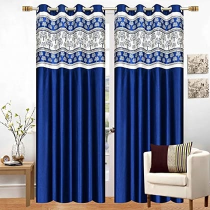 Long Crush Patch Curtain - Royal Blue