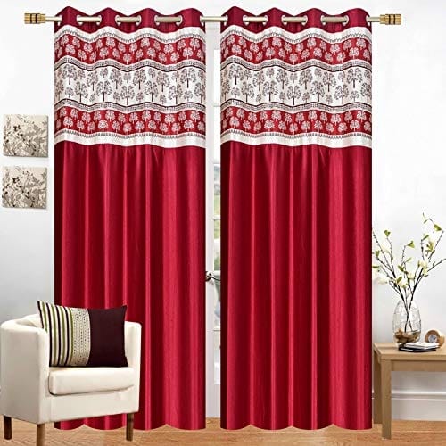 Long Crush Patch Curtain -  RED stylish