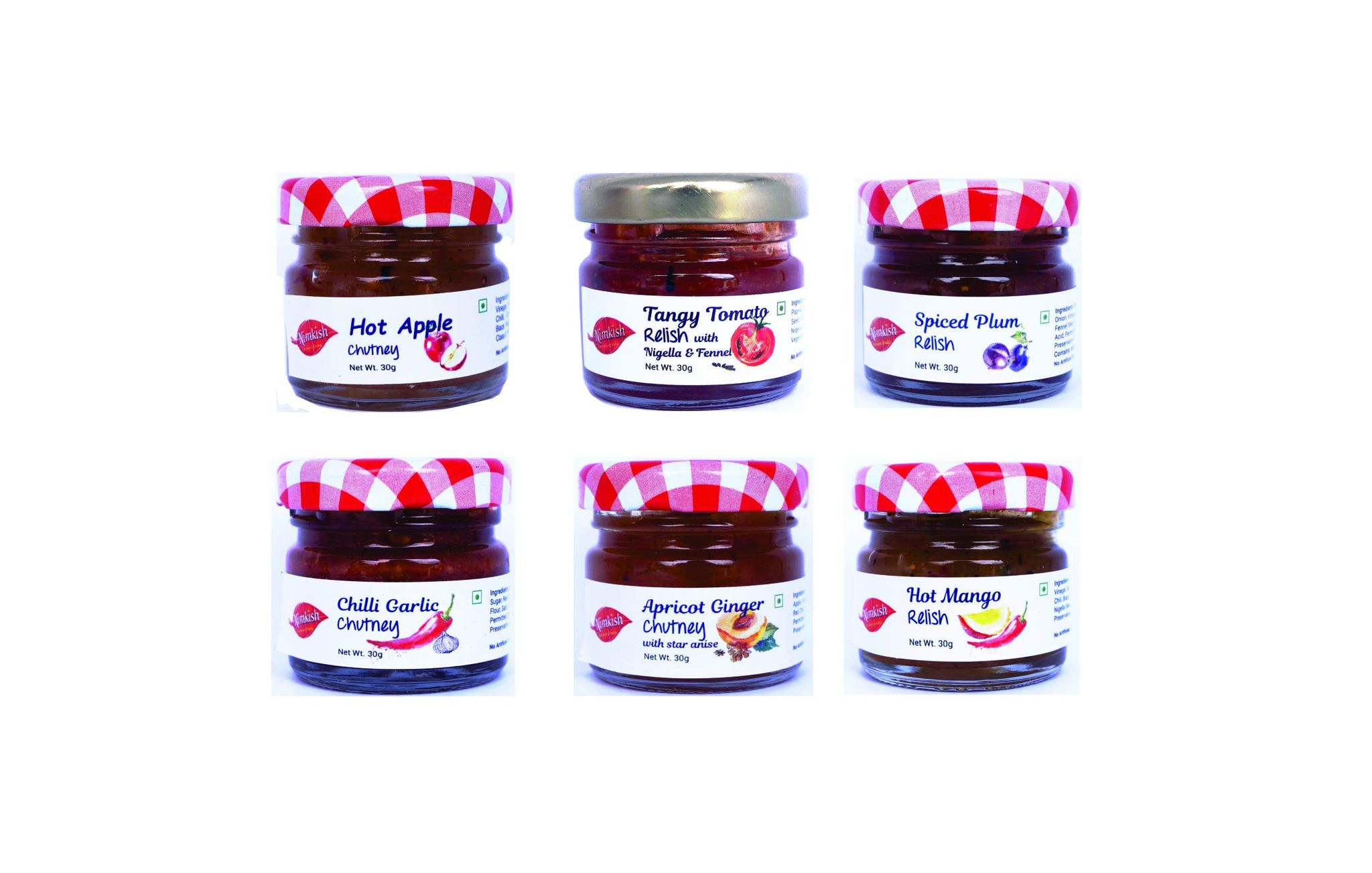 Nimkish Fruit Chutneys Combo Pack of 6, Assorted