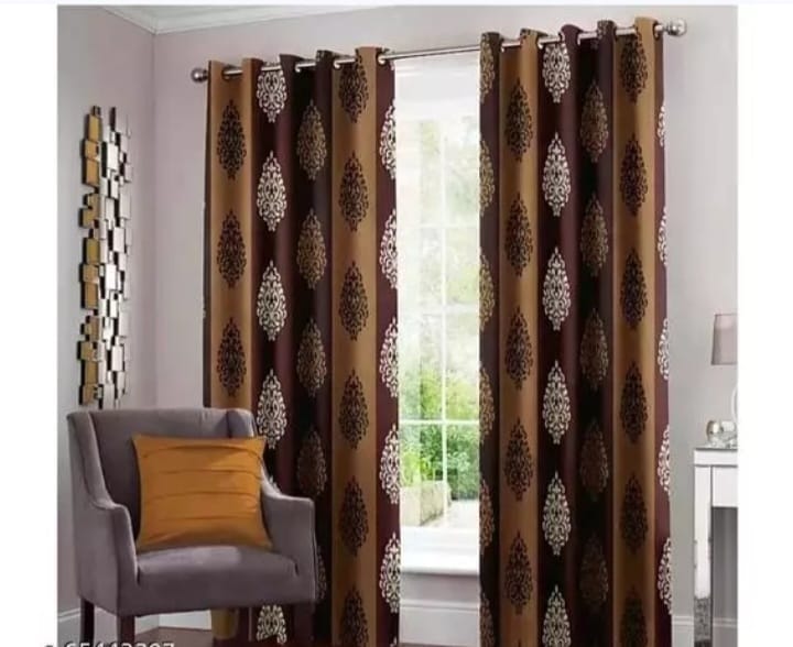 SUPREMO Print Curtains -  Brown