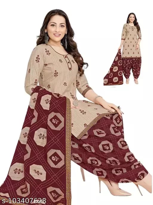 COTTON patiyala dupatta fully stitched suit