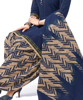 Unstitched Crepe Salwar Suit Material Printed