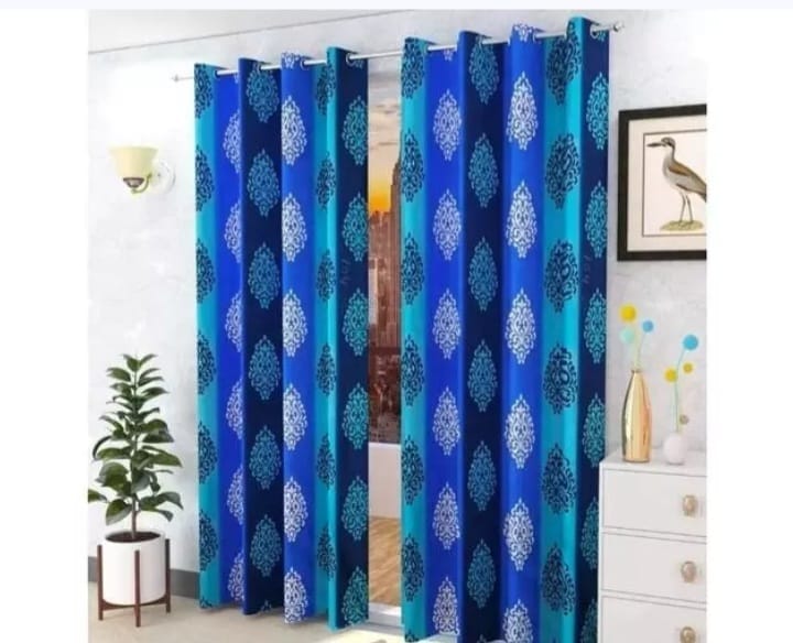 SUPREMO Print Curtains ROYAL BLUE