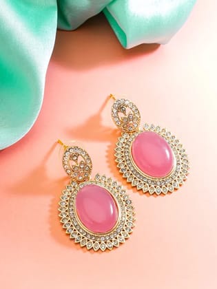 Blee19 Latest Stylish Monalisa Stone Earrings For Women's & Girls