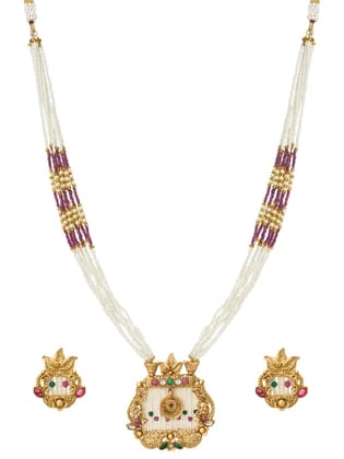 Gold Plated Long Rani Haar Traditional Set for Women