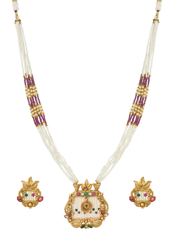 Gold Plated Long Rani Haar Traditional Set for Women