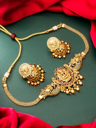 Blee19 Gold-Plated AD-Studded Jewellery Set