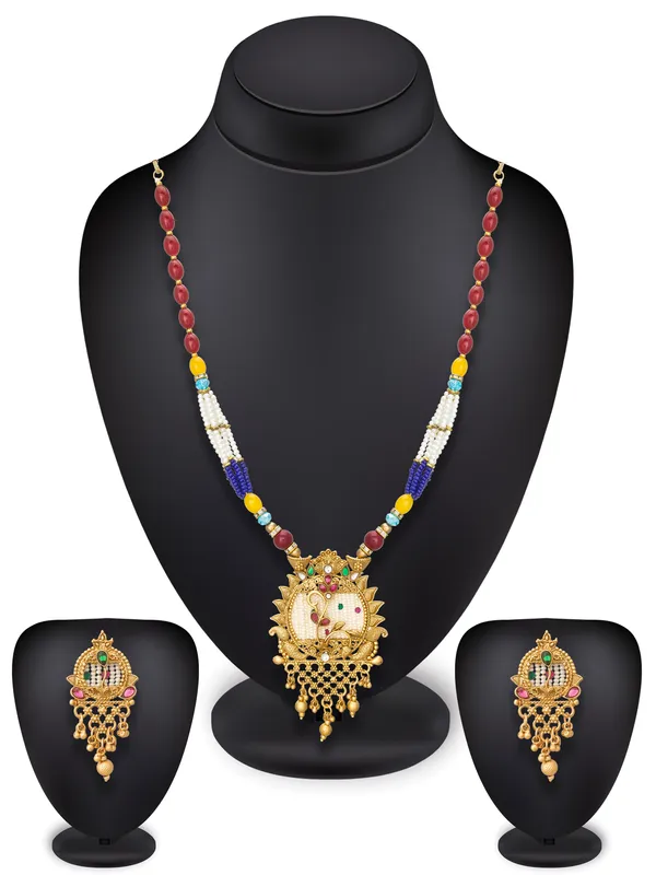 Gold Plated Long Rani Haar Traditional Set for Women