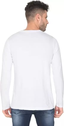 Men Printed Round Neck Pure Cotton White T-Shirt