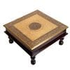 Wood To Cart® Pooja Bajot Stool/Pooja Decor/Chowki/Patla/Chowki for Daily Prayer/Sitting Chowki for All Purpose (Gold bajot-12x12x6 inches)