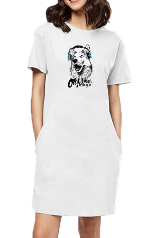 T-shirt Dress With Pockets - Howl You Doing? (4 Colours)