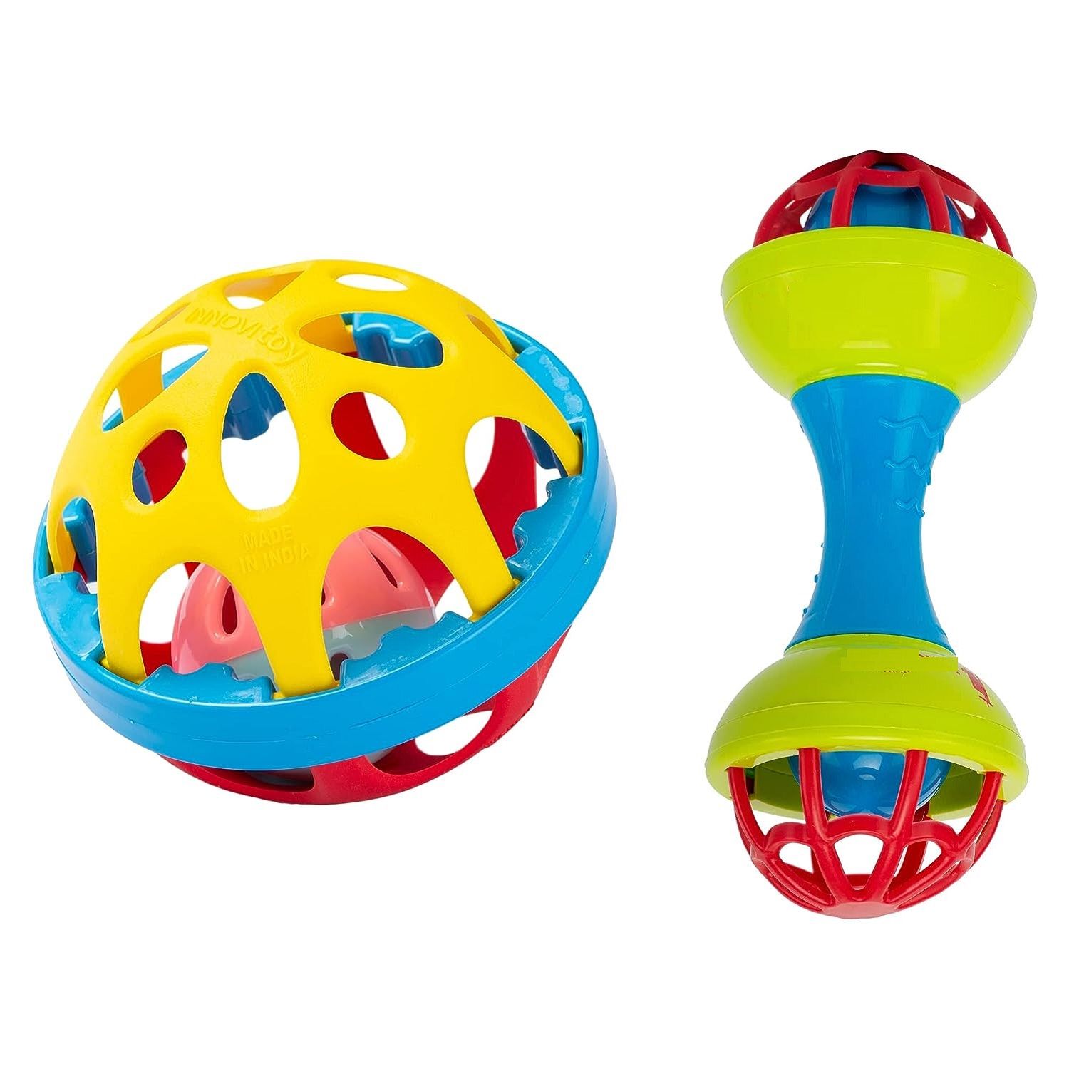 KTRS ENTERPRISE Colorful Lovely Attractive Safe Non-Toxic, Rattle Teether Plush Rings Babies Children Toddlers and Infant Toy Products Born Baby First Toys (2 Piece Combo Rattle Set)