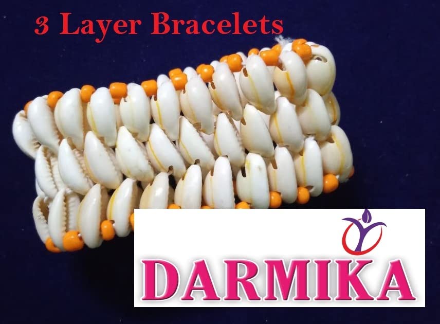DARMIKA Sea shell Bracelet || Cowdie Bracelet ||stylish || Elegant || Beautiful || Gorgeous || Easy to use || Pack of 2 Beautiful - Elegant - Handmade - Trendy - Stylish (3 Layer)