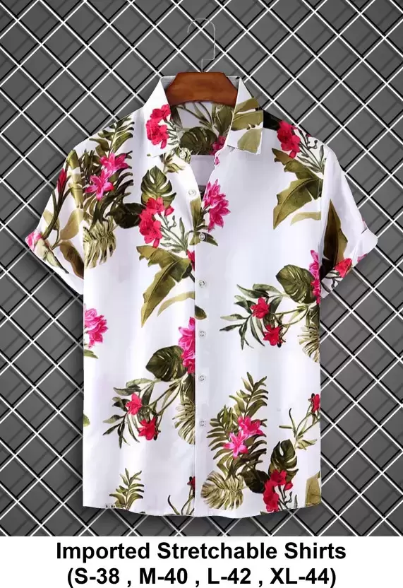 Men Regular Fit Floral Print Spread Collar Casual Shirt color Multicolor