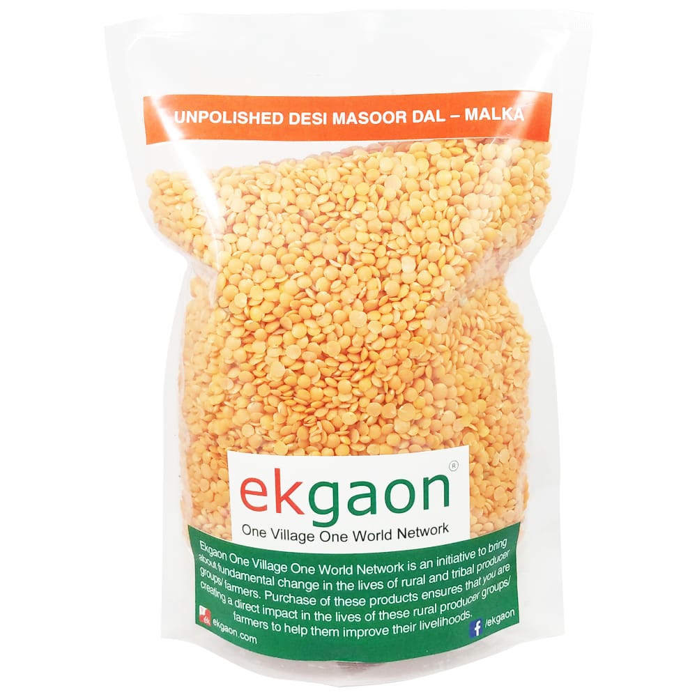 Unpolished Desi Masoor Dal – Malka (whole grain & washed Red Gram) 500Gms