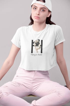 Crop Top (Women) - Hang In There Pug (8 Colours)