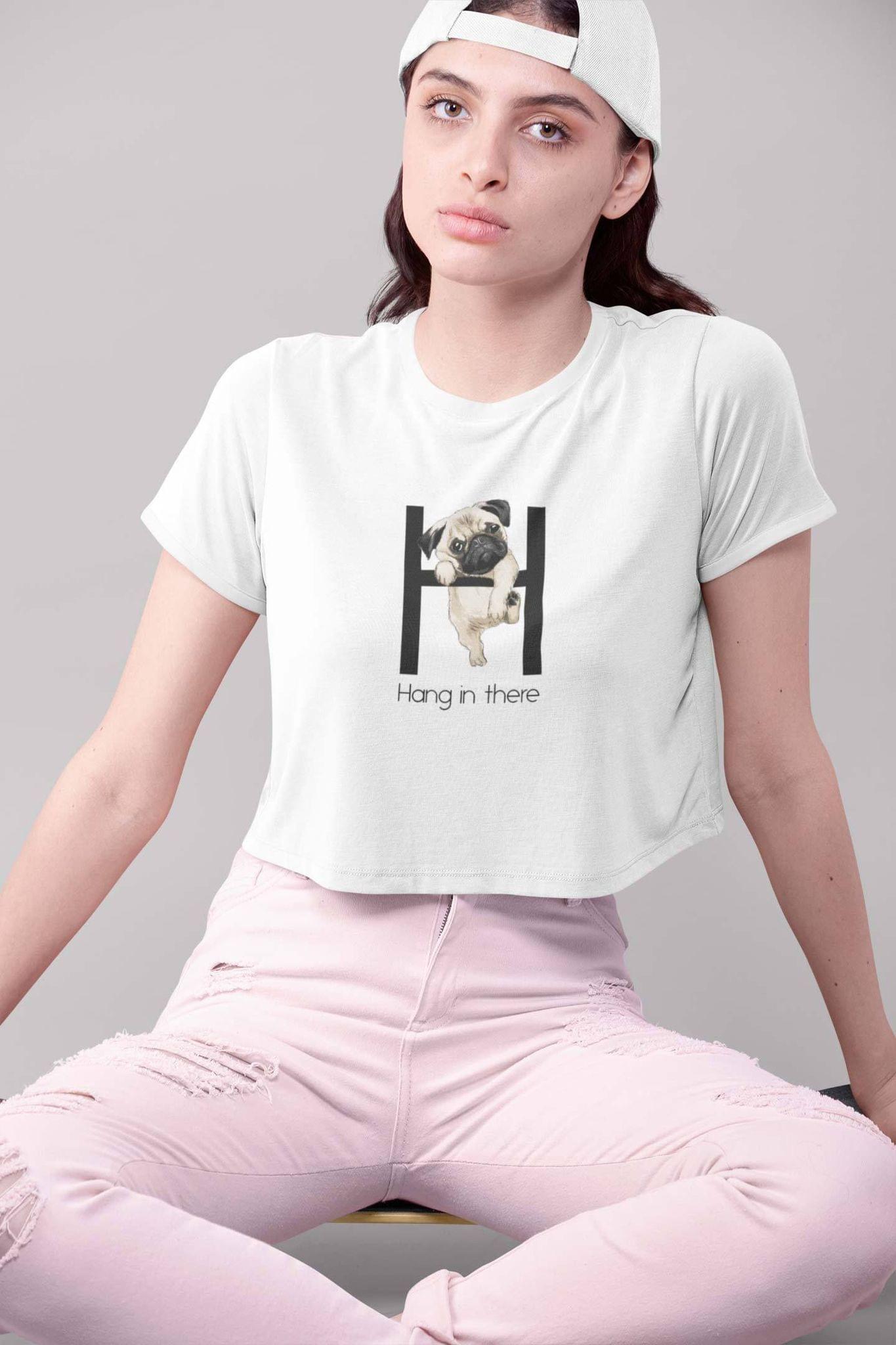 Crop Top (Women) - Hang In There Pug (8 Colours)