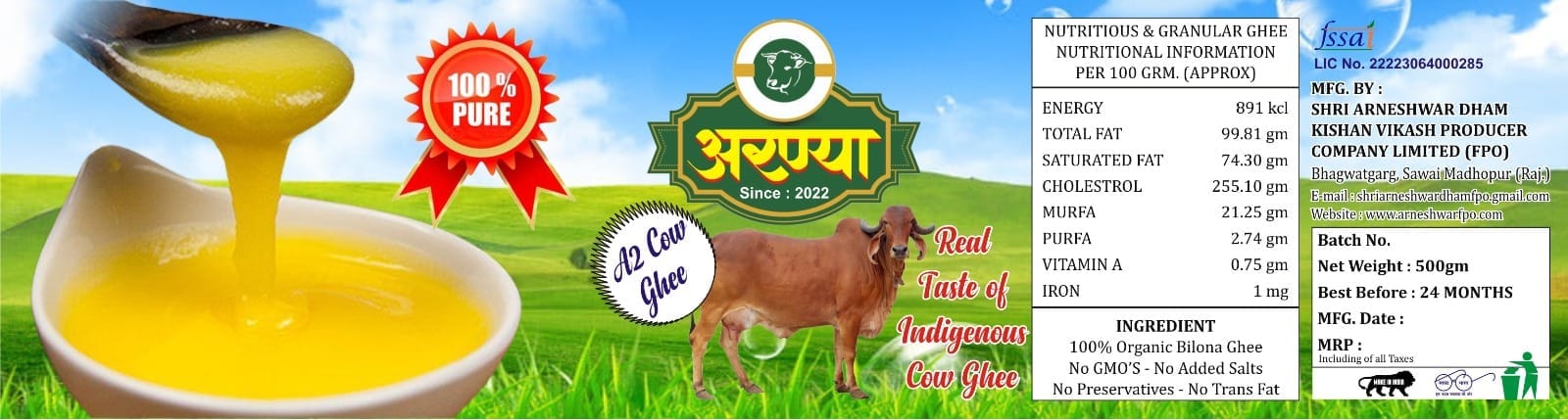 ARANYA A2 BILONA COW GHEE