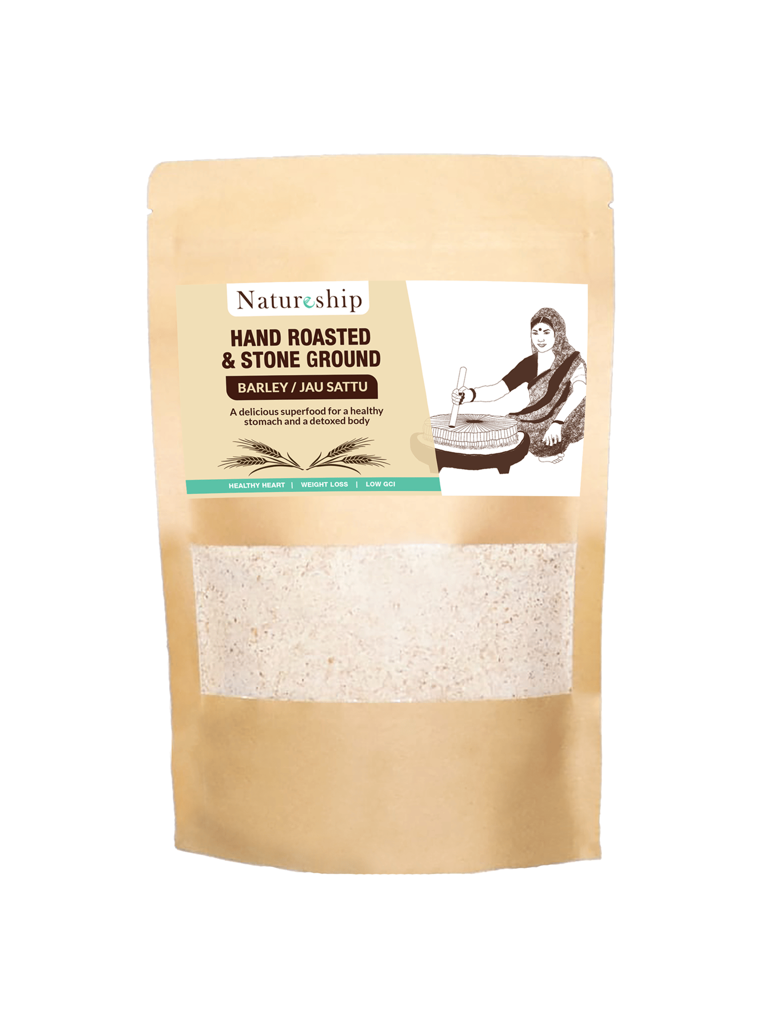 Natureship - Hand roasted and stone ground, Jau Sattu, 250 grams.