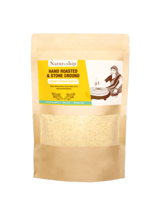 Natureship - Hand roasted and stone ground, Makai Sattu, 250 grams.