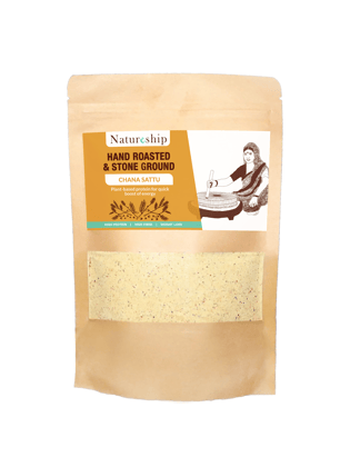 Natureship - Hand roasted and stone ground, Chana Sattu, 250 grams.