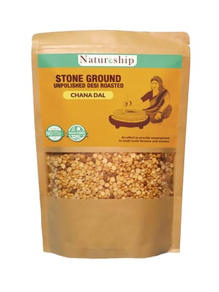 Natureship - Hand roasted and stone-ground Chana Dal, 500 grams.