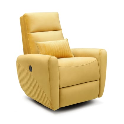 Little NAP Recliner Sofa |1 Seater |5 Year Warranty |Recliner Chair|1 Seater Sofa Chair|motorised with Swivel Glider Recliner|for Home Relax| Helios (Nirvana,Yellow)