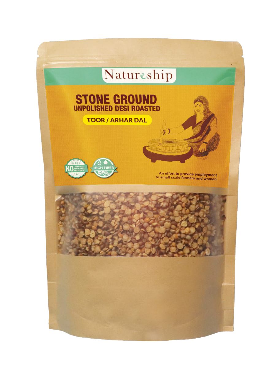 Natureship - Hand roasted and stone ground Arhar Dal, 500 Grams