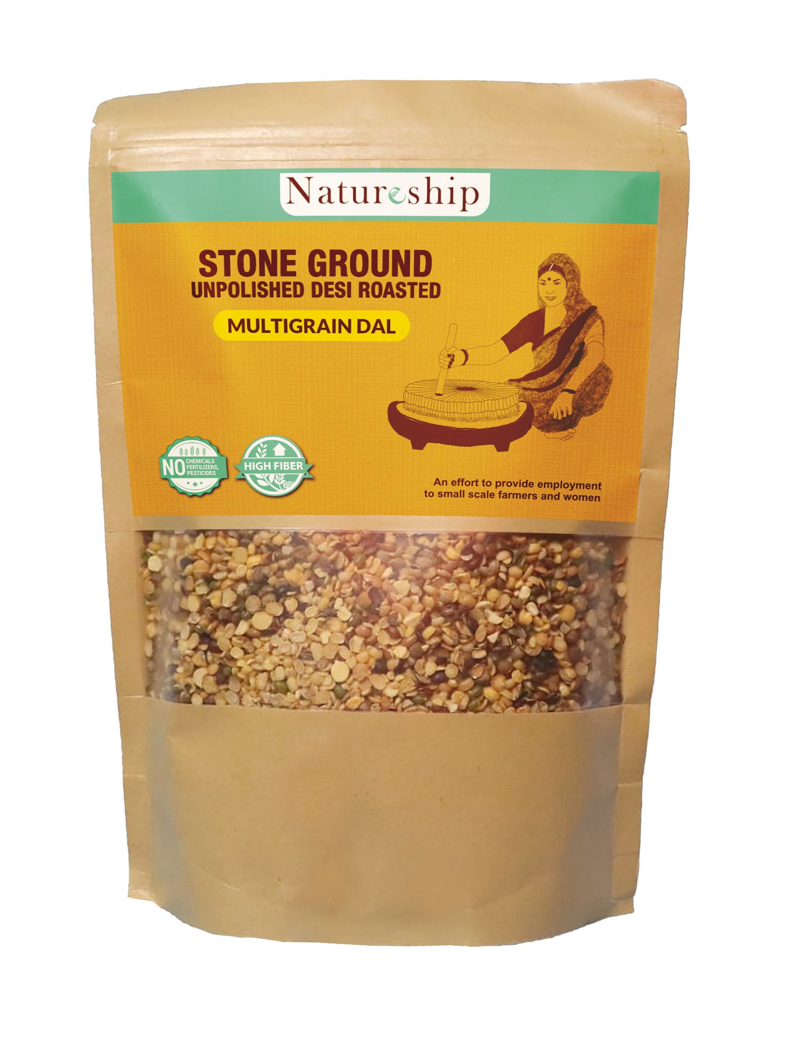 Natureship - Hand roasted and stone-ground Multigrain Dal, 500 grams.