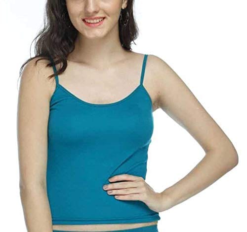 Women's Molded Cotton Camisole Girls Sweetheart Neck Slip with