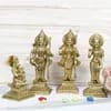 ARTVARKO Brass Ram Darbar Statue Shree Ram Ji Sita Laxman Hanuman Home Décor Puja Bhagwan Idol Murti for Mandir Temple 8.5 Inches