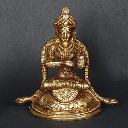 ARTVARKO Brass Annapurna Devi Idol Goddess of Food Anapurna Devi Murti Statue Height 4 Inches