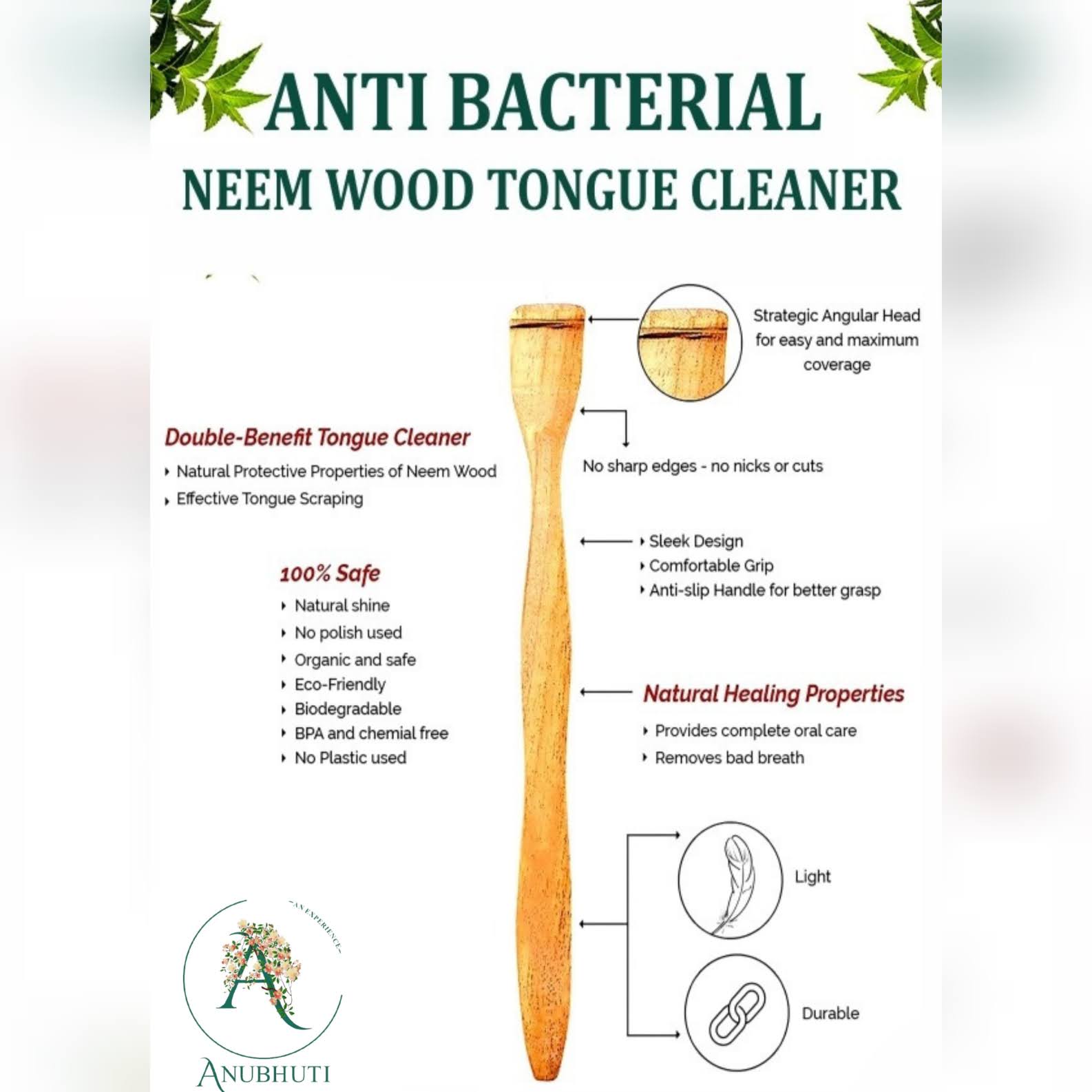 Neem Wood Tongue Cleaner