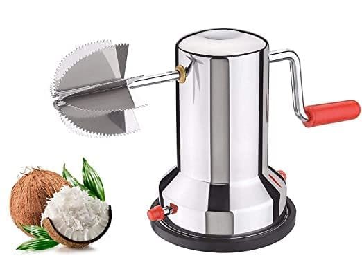 HASHONE Coconut Grater Scraper Coconut Scraper Peeler Shredder with Vacuum Base, Stainless Steel Coconut Grater