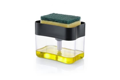 HASHONE Smarty 2 in 1 Soap Dispenser for Dishwasher Liquid Holder , Liquid Dispenser Through Pump ( Multi-Color , 400 ML) with Sponge