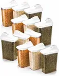 HASHONE Plastic Cereal Dispenser Easy Flow Storage Jar 1100ml 12 Pcs Set