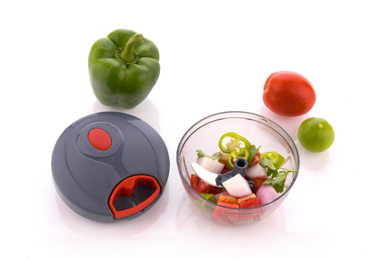 HASHONE Plastic 450ML Compact Handy Chopper with 3 Blade for Smooth Chopping Vegetable and Fruits for Kitchen