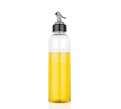 HASHONE 1000 ml Cooking Oil Dispenser (Pack of 1) Plastic 1 litres Oil Dispenser for Cooking, Easy Flow Oil and Vinegar Bottle, Oil Pourer, Liquid Dispenser, Transparent, Unbreakable, Medium