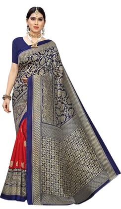 ATTIRIS Women's Mysore Art Silk Saree with Blouse Piece, (0.8m)