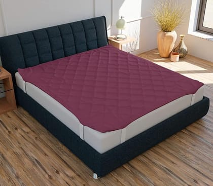 Rajasthan Crafts The Ultimate Mattress Protector for Restful Sleep Waterproof Polycotton Mattress Protector King Size�72 * 75"�Maroon, Washable Breathable Noiseless Fits up to 12"