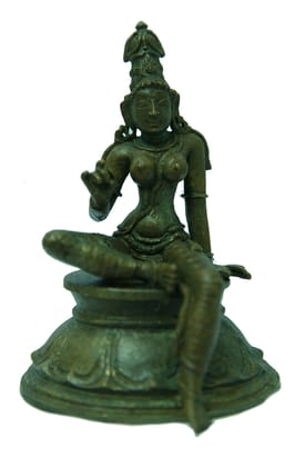 POOMPUHAR Handmade Bronze Boka Sakthi (7.6 cm x 7.6 cm x 10 cm, Green)