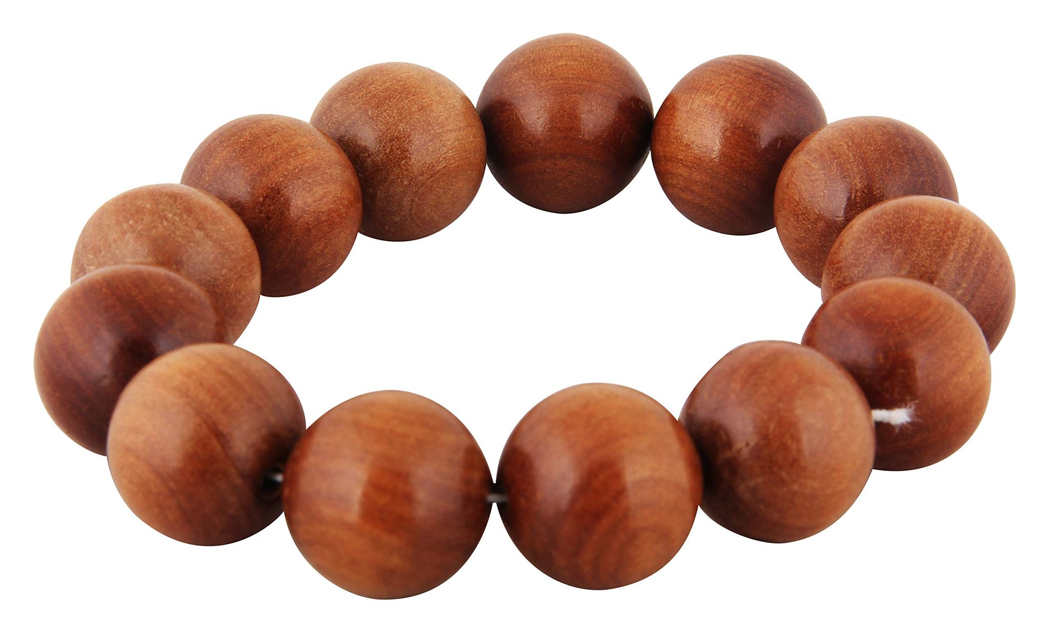 Poompuhar Brown Sandal Wood Unisex Bracelet (THDC_085)8 mm